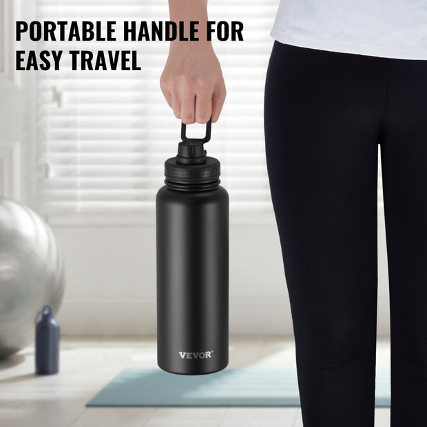 40 Oz Insulated Water Bottle Stainless Steel