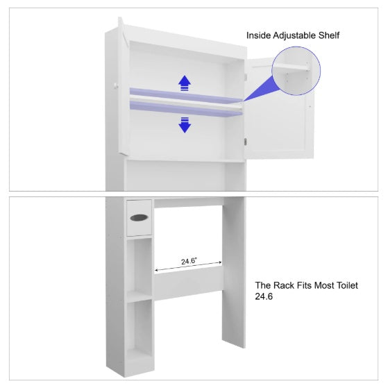 Over The Toilet Storage Cabinet With 2 Door