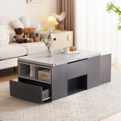 Coffee Table With 2 Drawers Lift-Top Sofa End