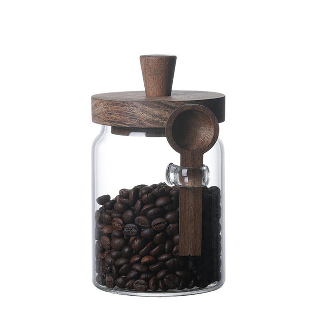 3 Pcs Glass Coffee Jars With Spoons