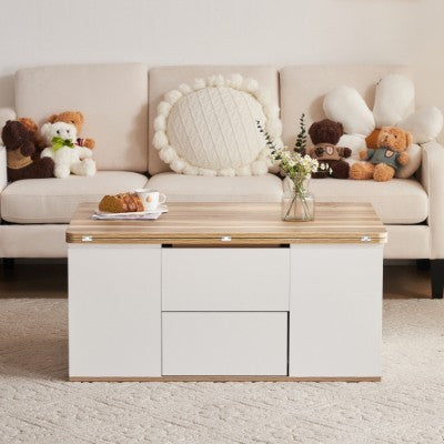 Coffee Table With 2 Drawers Lift-Top Sofa End