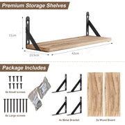 2x Wooden Floating Shelves Wall Mounted