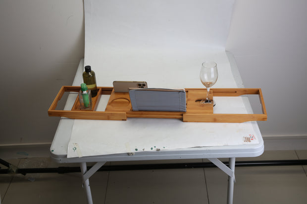 Bath Tray Table Extendable with phone Holder