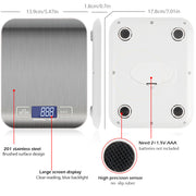 Digital Electronic Kitchen Food  Scale Weight Stainless Steel