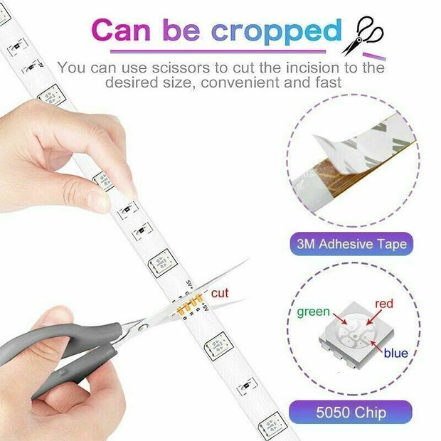 BRAND NEW 5050 RGB LED Strip Bluetooth Remote Lights