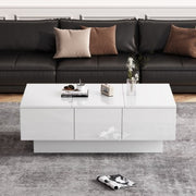 White High Gloss Coffee Tables With 2 Drawers And 2 Big Storage