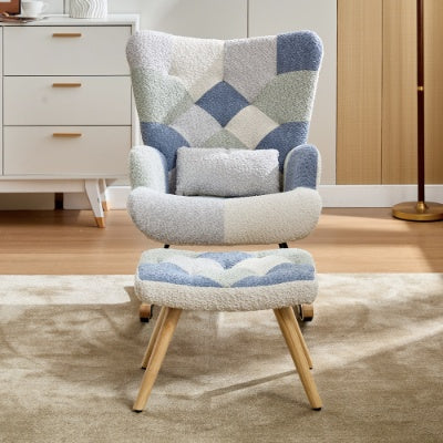 Rocking Chair Relaxing With Solid Wood Legs High Back