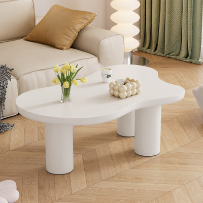 Irregular Modern White Table, Cloud Shaped With 3 Legs