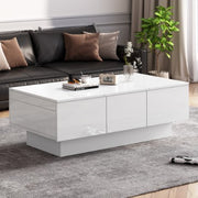 White High Gloss Coffee Tables With 2 Drawers And 2 Big Storage