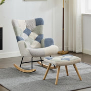 Rocking Chair Relaxing With Solid Wood Legs High Back