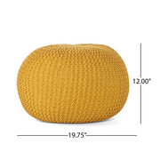 Bordeaux Knitted Cotton Round Pouf by Ainuro