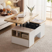 Coffee Table With 2 Drawers Lift-Top Sofa End