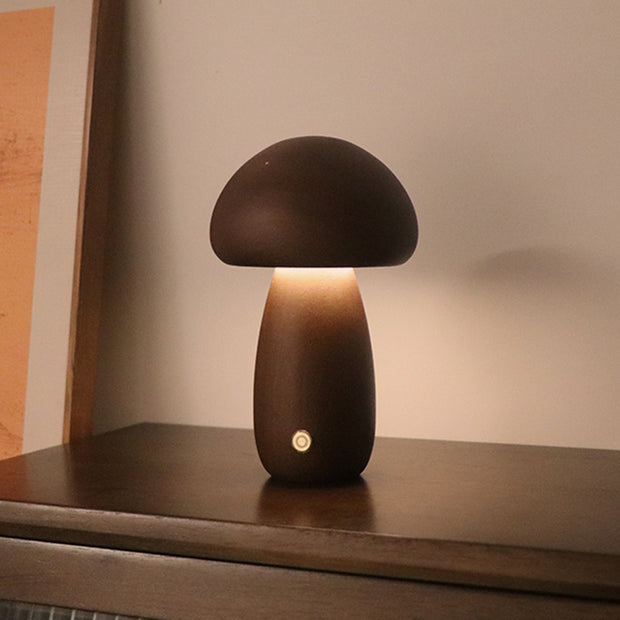 Wooden Cute Mushroom LED Touch Switch