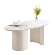 White Wooden Modern Table Abstract Cloud Shaped