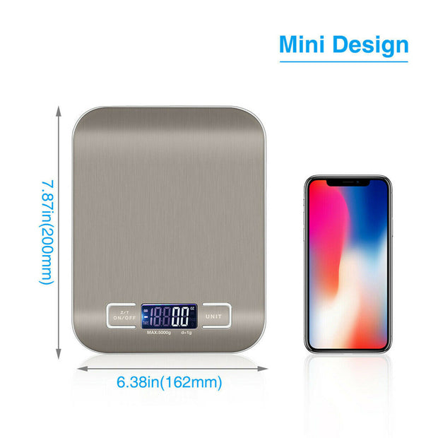 Digital Electronic Kitchen Food  Scale Weight Stainless Steel