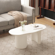 White Wooden Modern Table Abstract Cloud Shaped