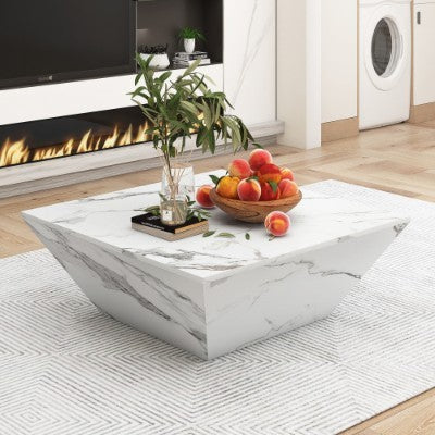 Marbling Veneer  PVC Coffee Table