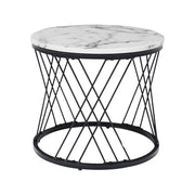 Round Modern Coffee Table Set Of 2 Marble Pattern