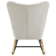 Rocking Chair Relaxing With Solid Wood Legs High Back