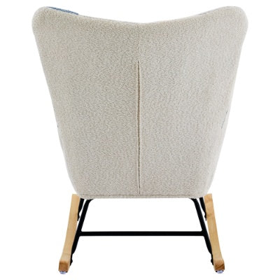 Rocking Chair Relaxing With Solid Wood Legs High Back