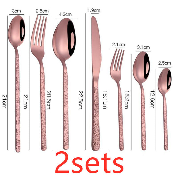 Textured Handle Western Cutlery