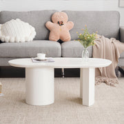 White Wooden Modern Table Abstract Cloud Shaped