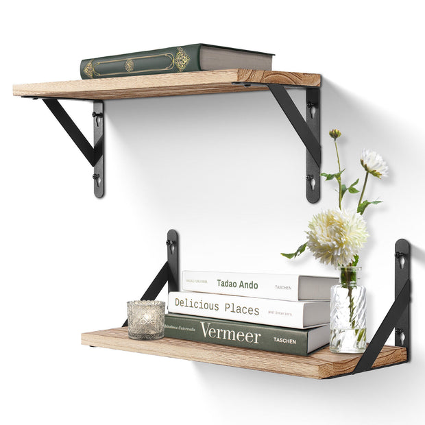 2x Wooden Floating Shelves Wall Mounted